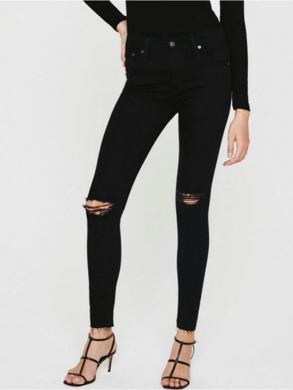 AG Farrah High Waist Ankle Skinny Ripped